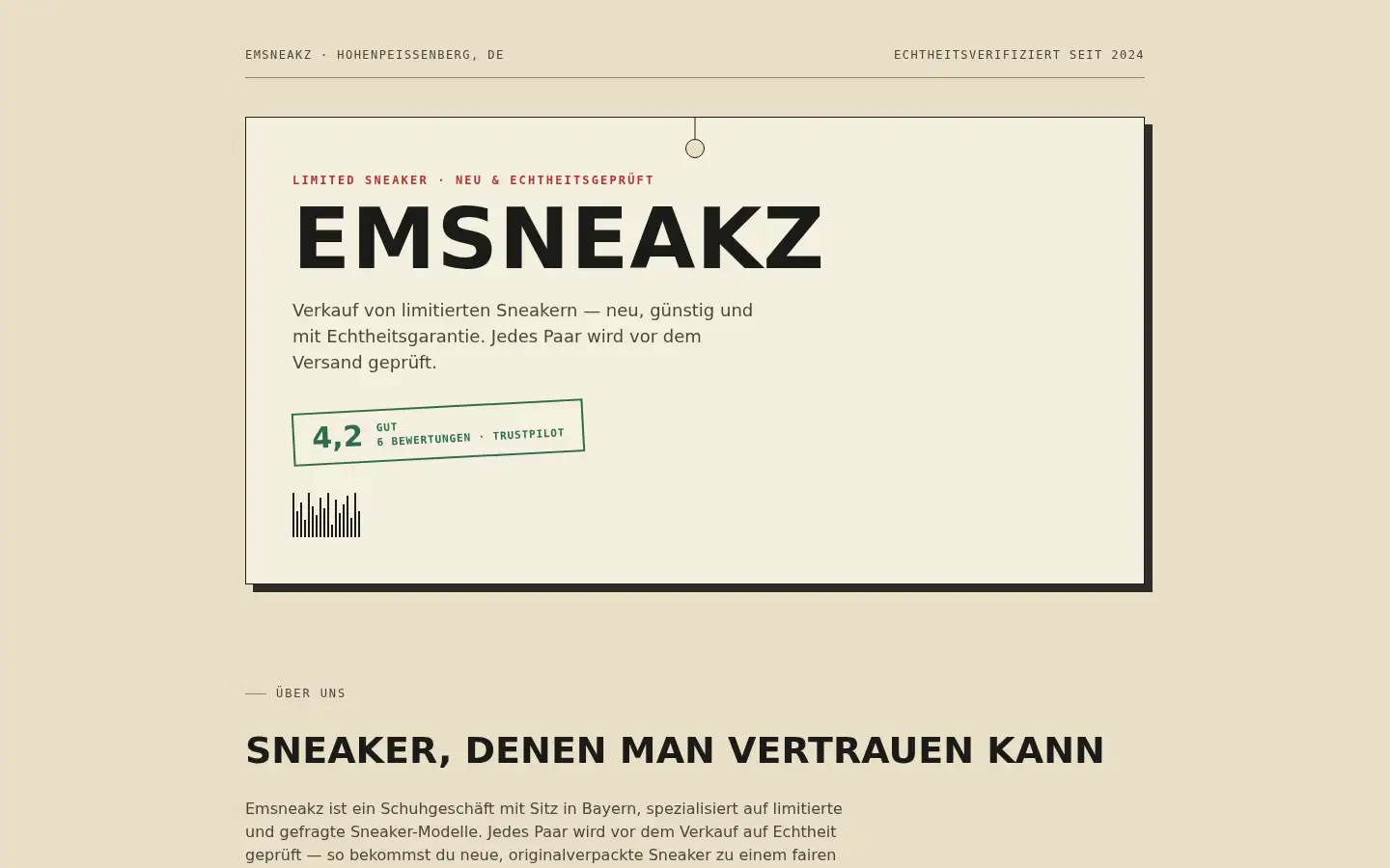 Screenshot of emsneakz.de
