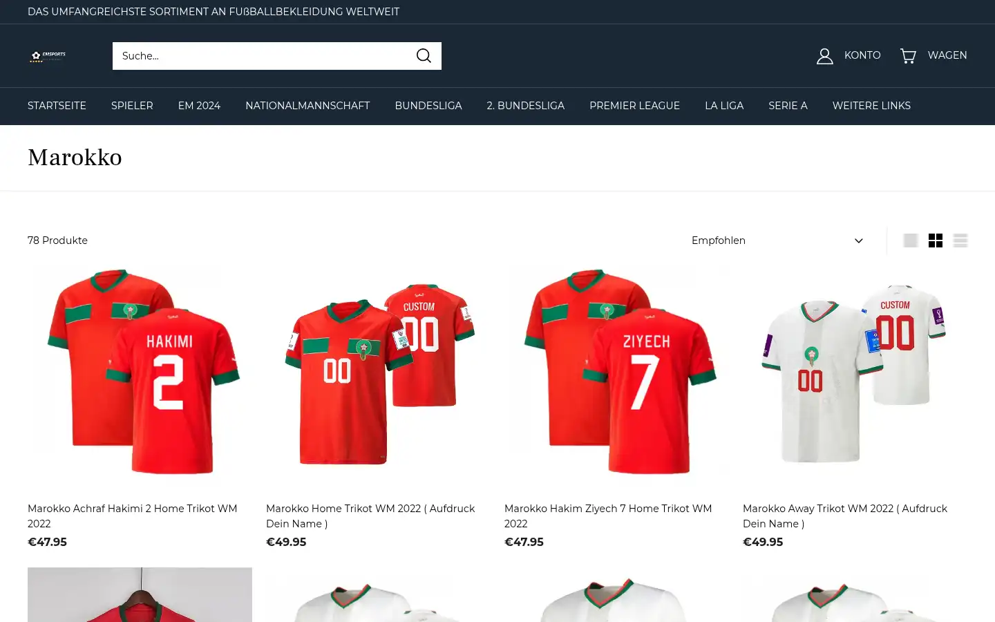 Screenshot of emsports.de