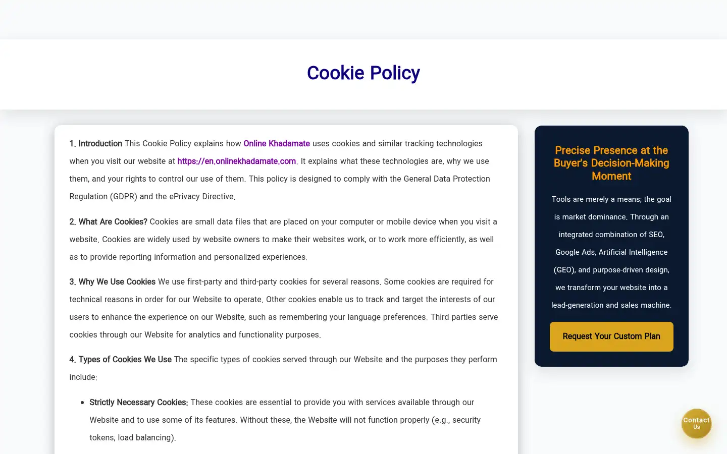 Screenshot of en.onlinekhadamate.com