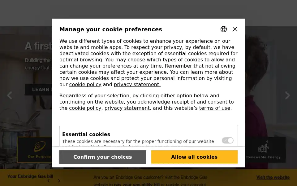 Screenshot of enbridge.com