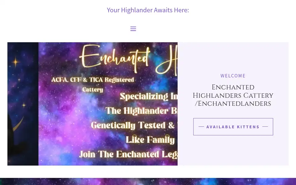 Screenshot of enchantedhighlanders.com