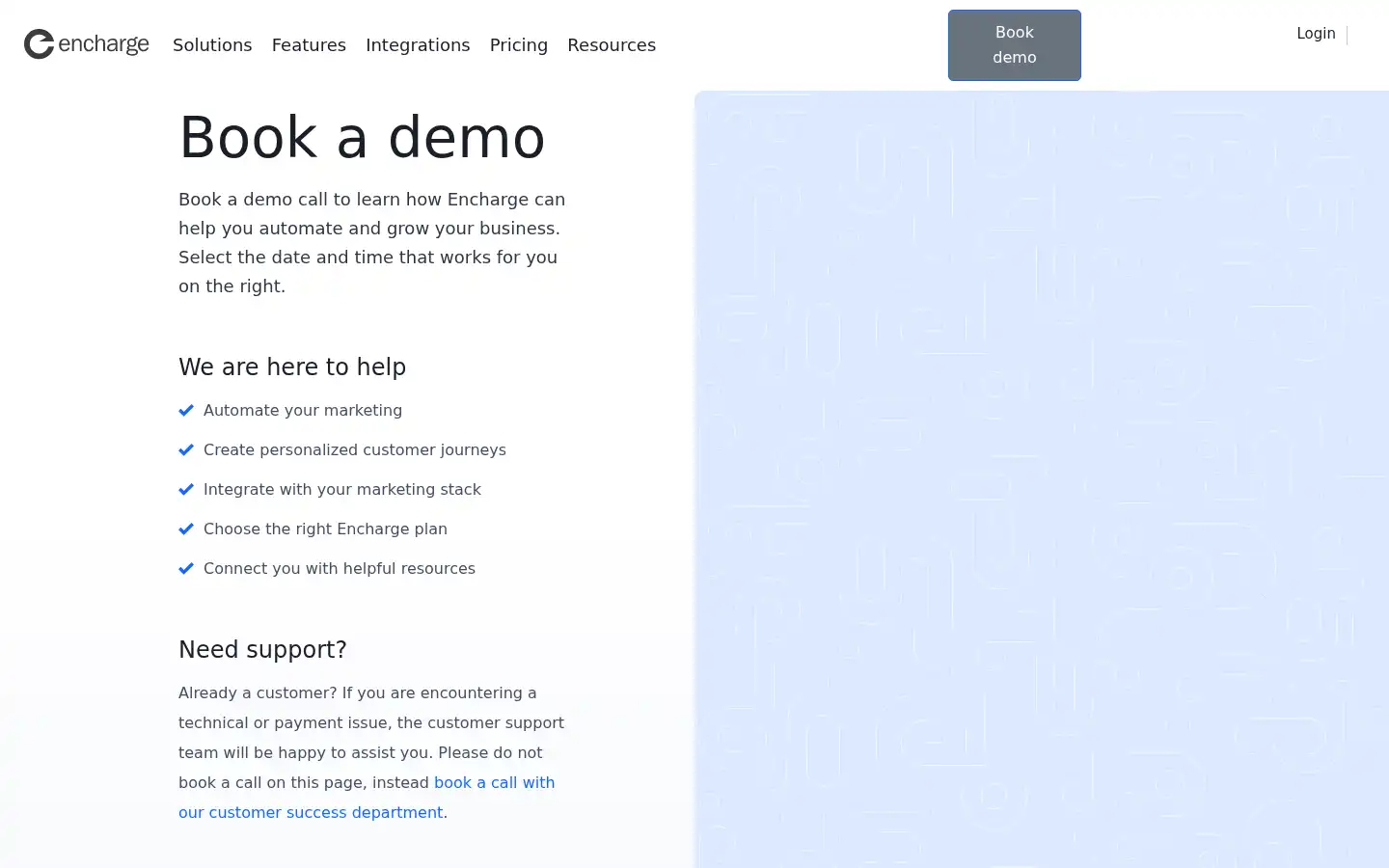Screenshot of encharge.io