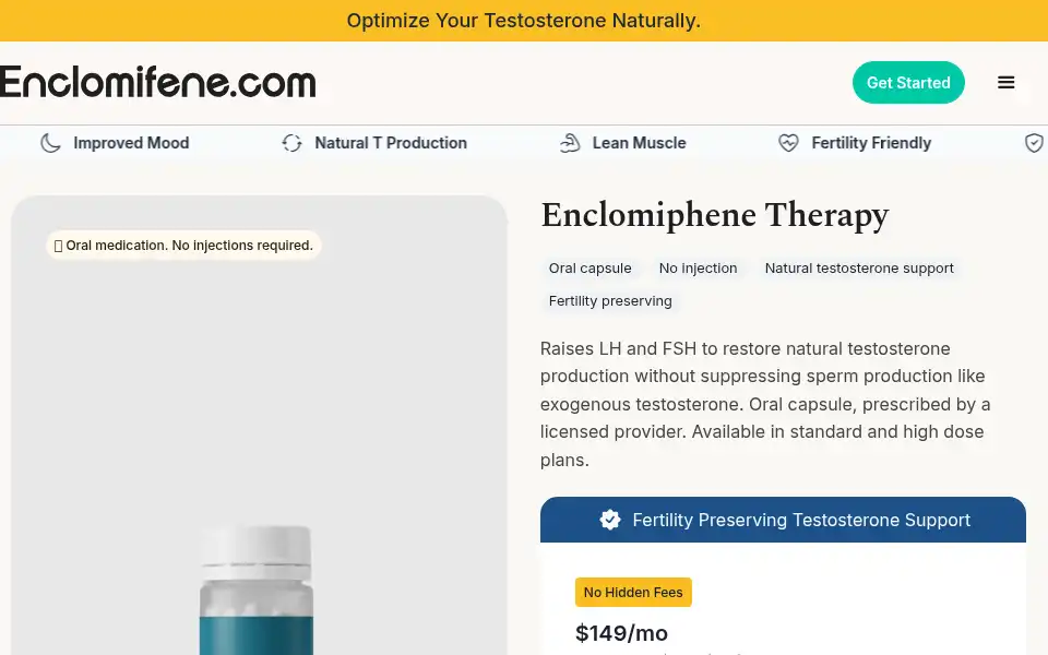 Screenshot of enclomifene.com