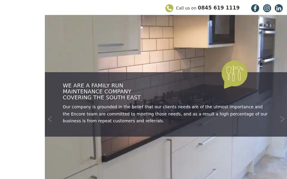 Screenshot of encoremaintenance.co.uk