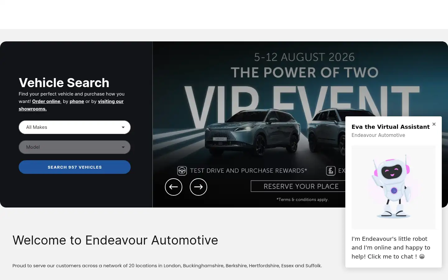 Screenshot of endeavourautomotive.co.uk