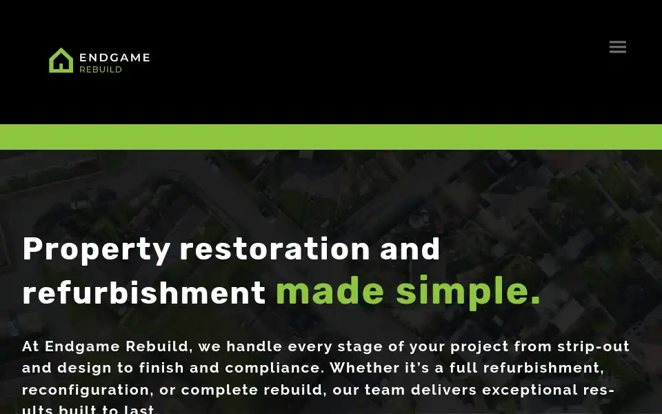 Screenshot of endgamerebuild.com