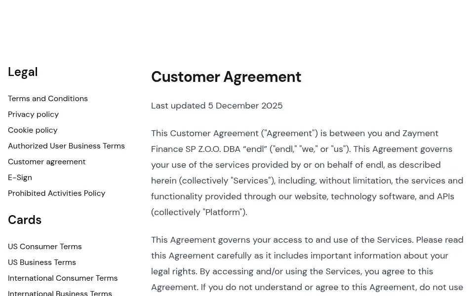 Screenshot of endl.io