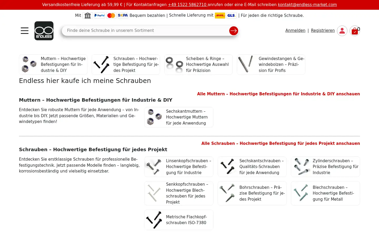 Screenshot of endless-market.com