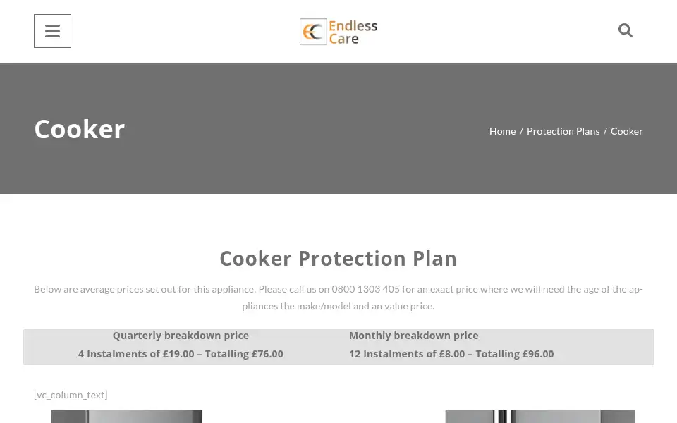 Screenshot of endlesscare.co.uk