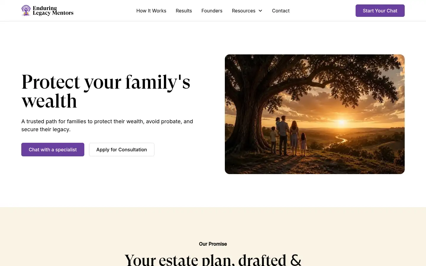 Screenshot of enduringlegacymentors.com