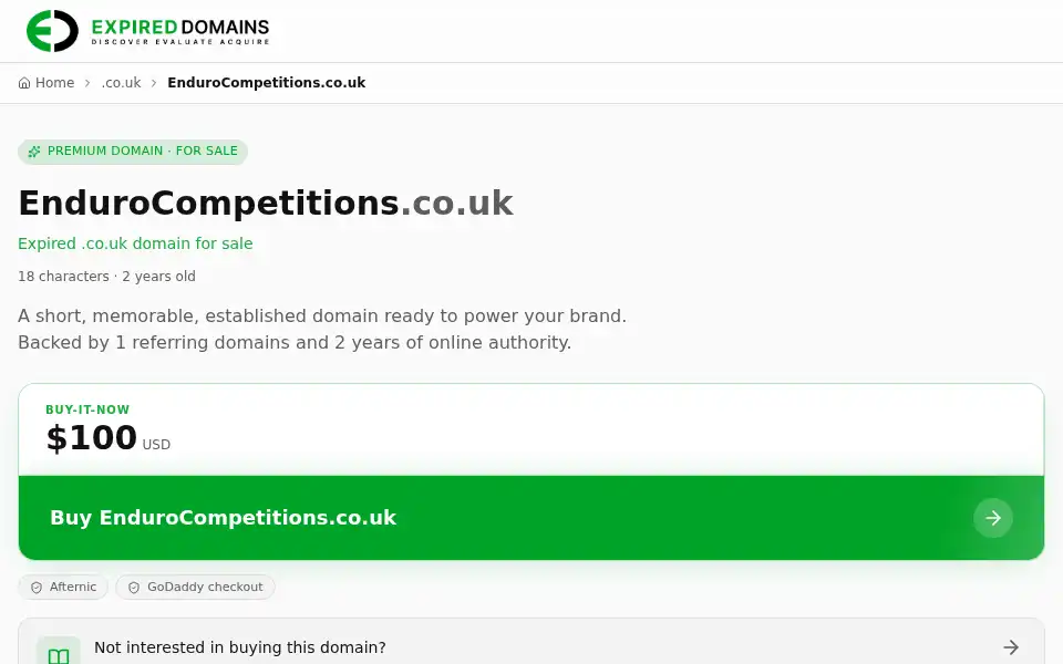 Screenshot of endurocompetitions.co.uk