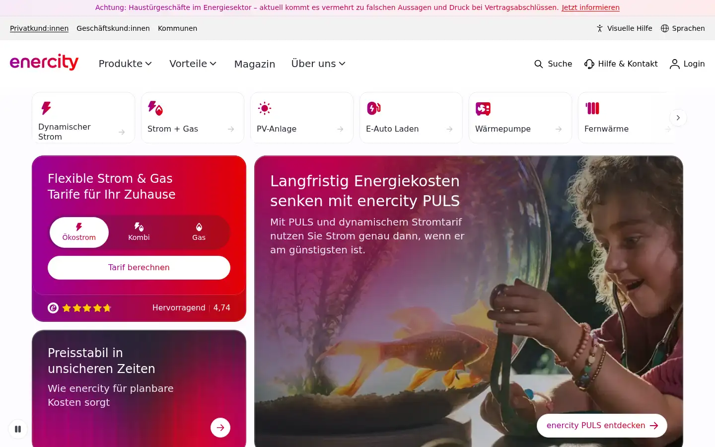 Screenshot of enercity.de