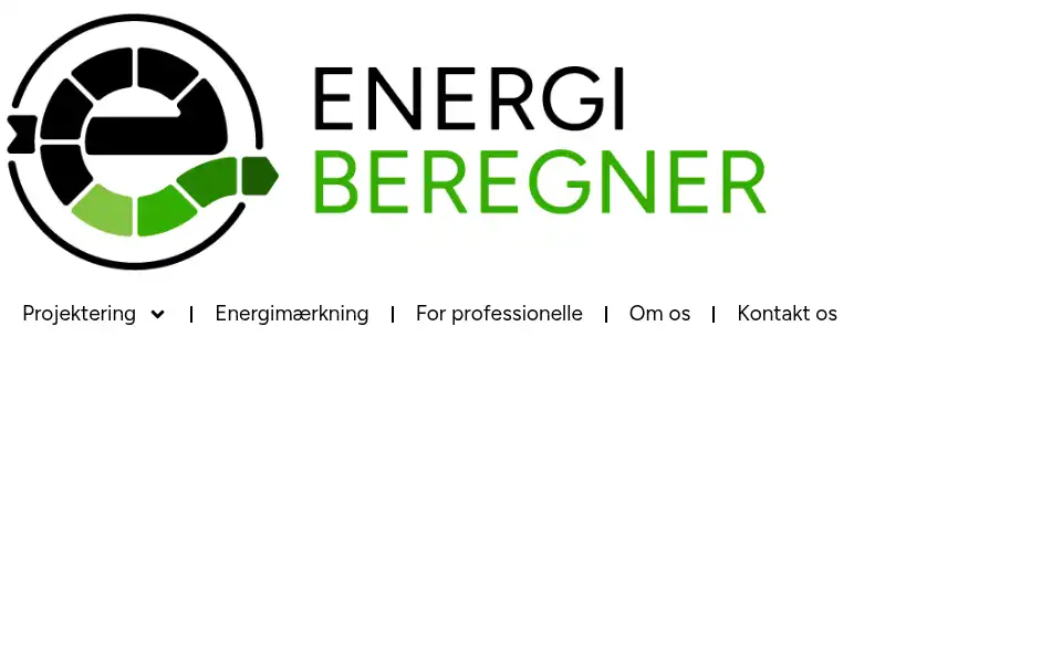 Screenshot of energiberegner.dk