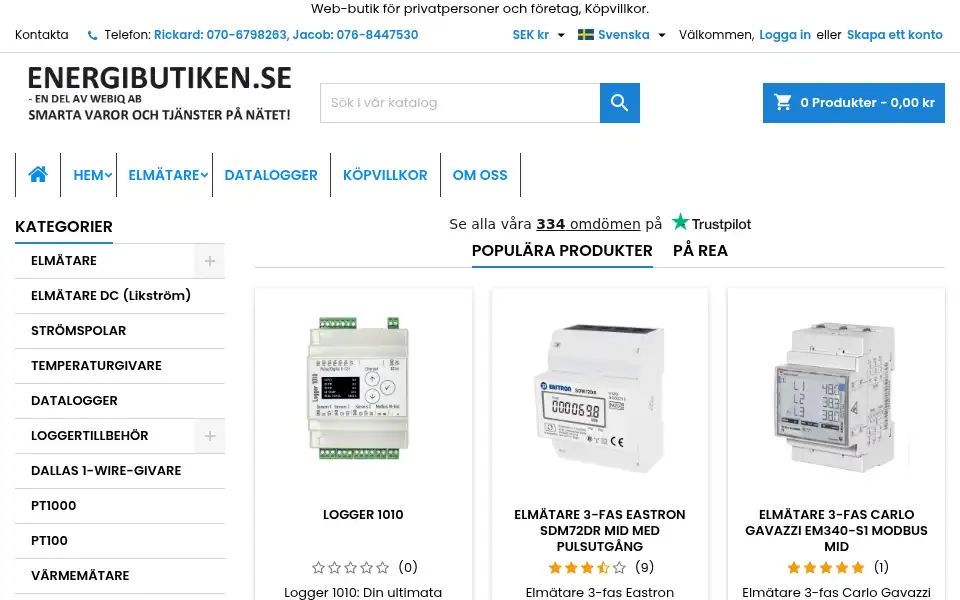 Screenshot of energibutiken.se