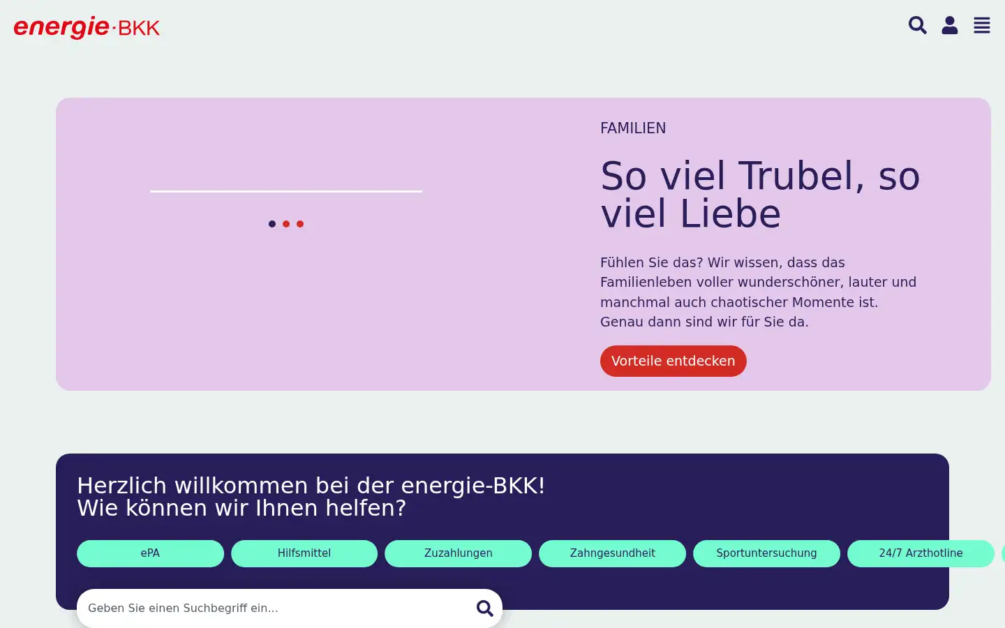 Screenshot of energie-bkk.de