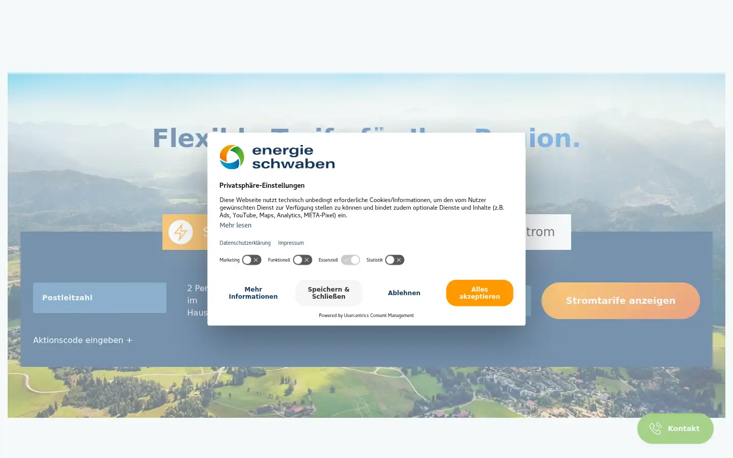 Screenshot of energie-schwaben.de