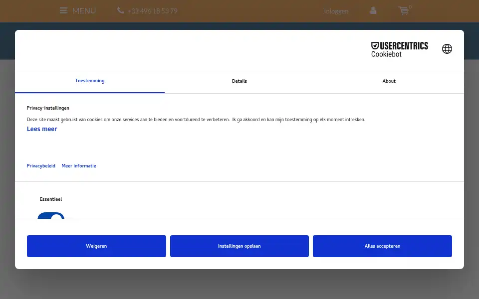 Screenshot of energie-shop.be