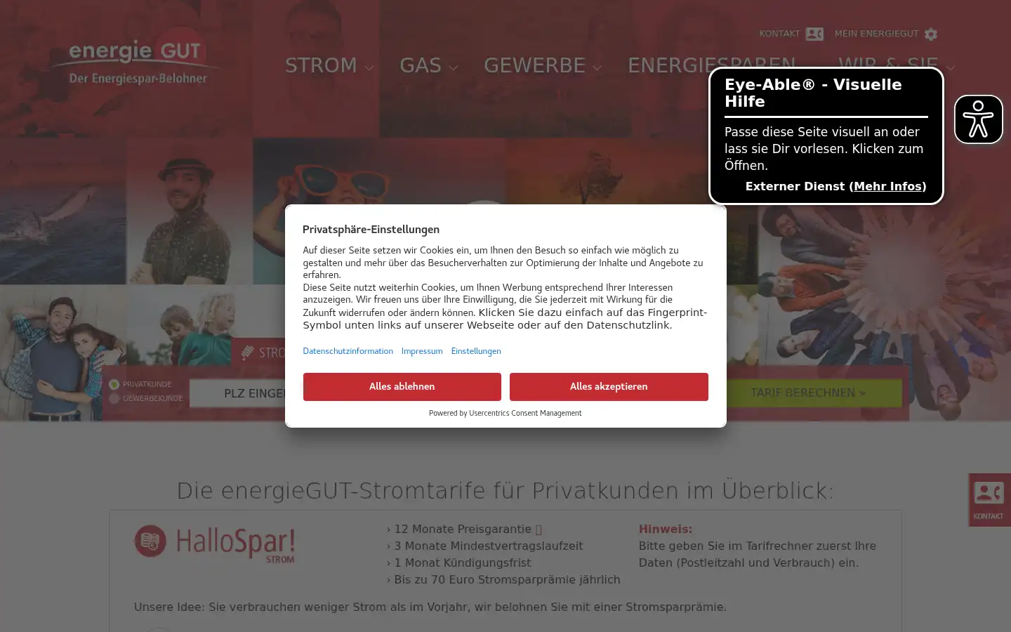 Screenshot of energiegut.de