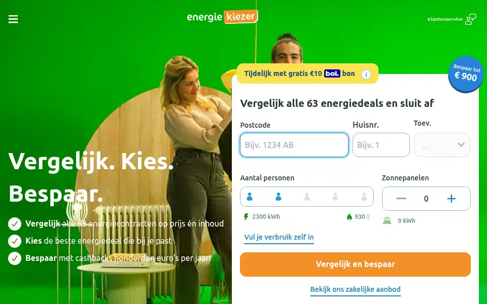 Screenshot of energiekiezer.nl