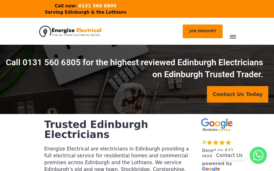 Screenshot of energizeelectrical.co.uk