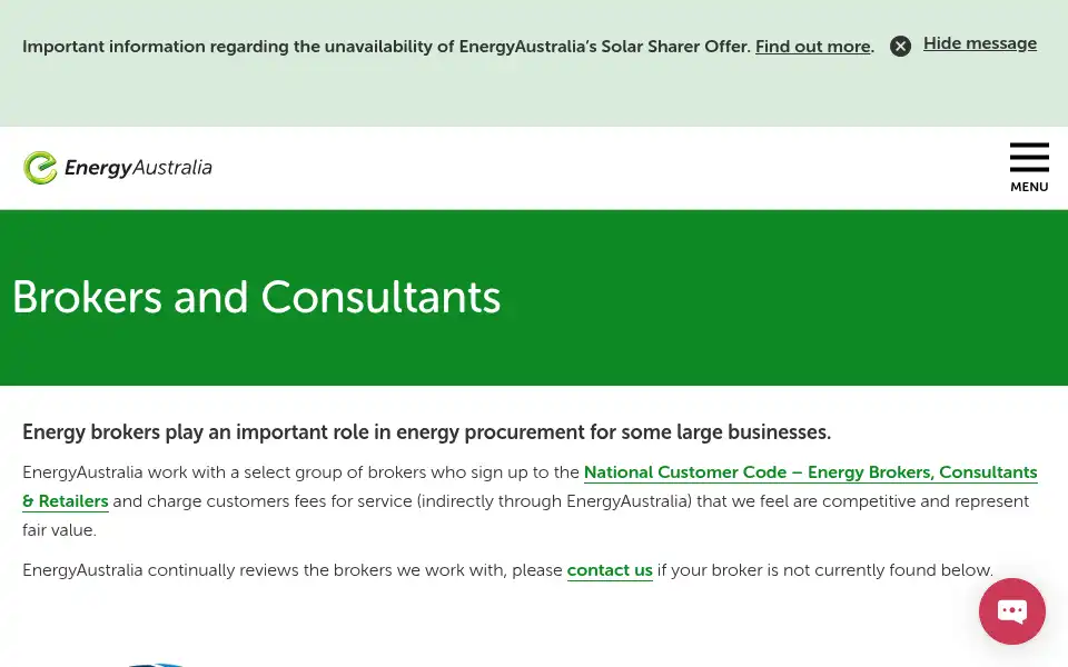 Screenshot of energyaustralia.com.au
