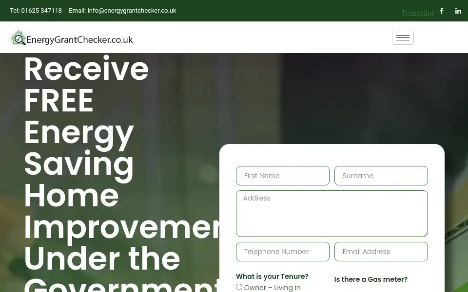 Screenshot of energygrantchecker.co.uk
