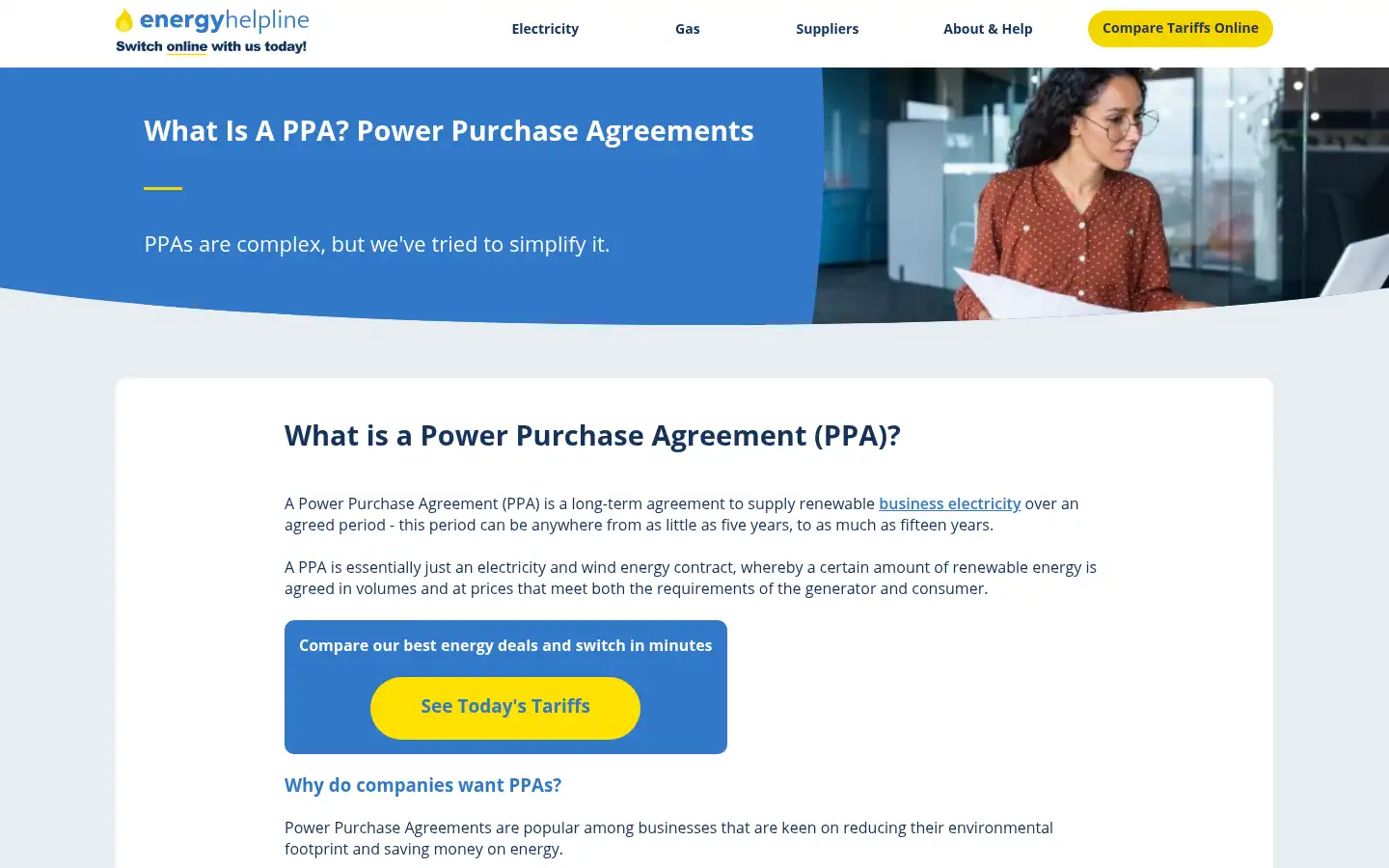 Screenshot of energyhelpline.com
