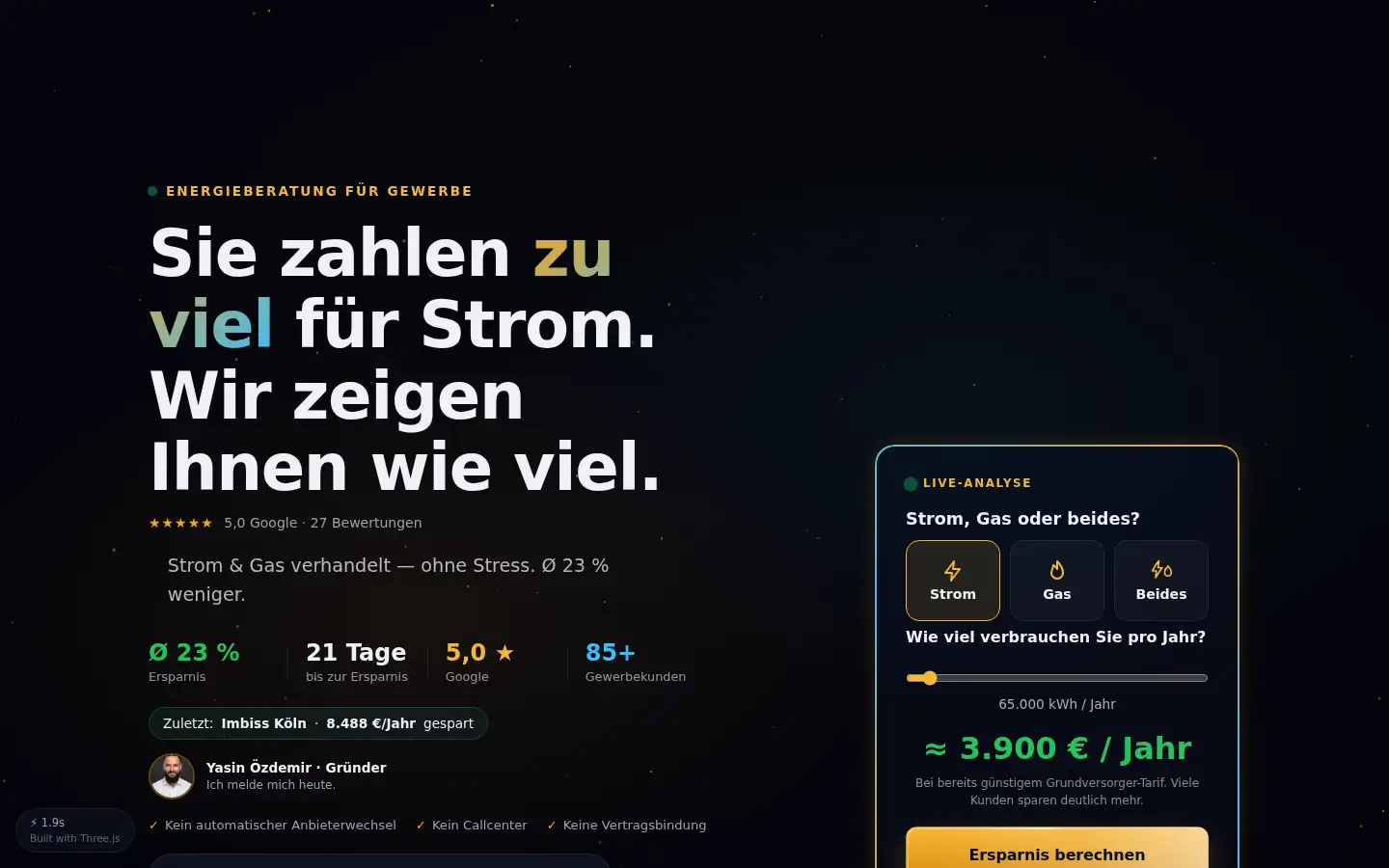Screenshot of energyo.de