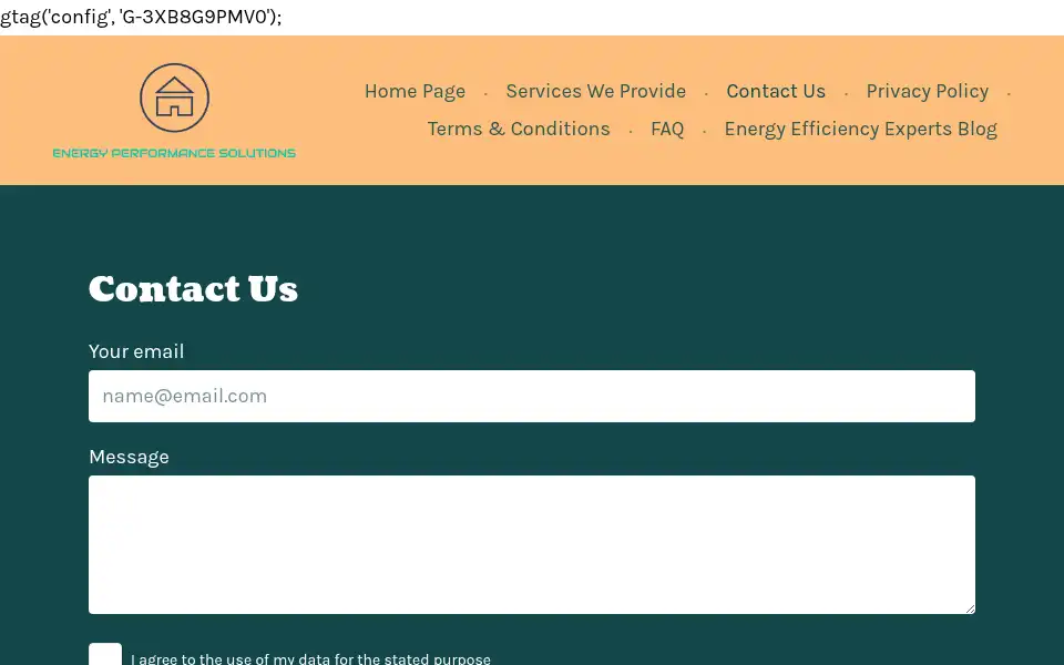 Screenshot of energyperformancesolutions.co.uk