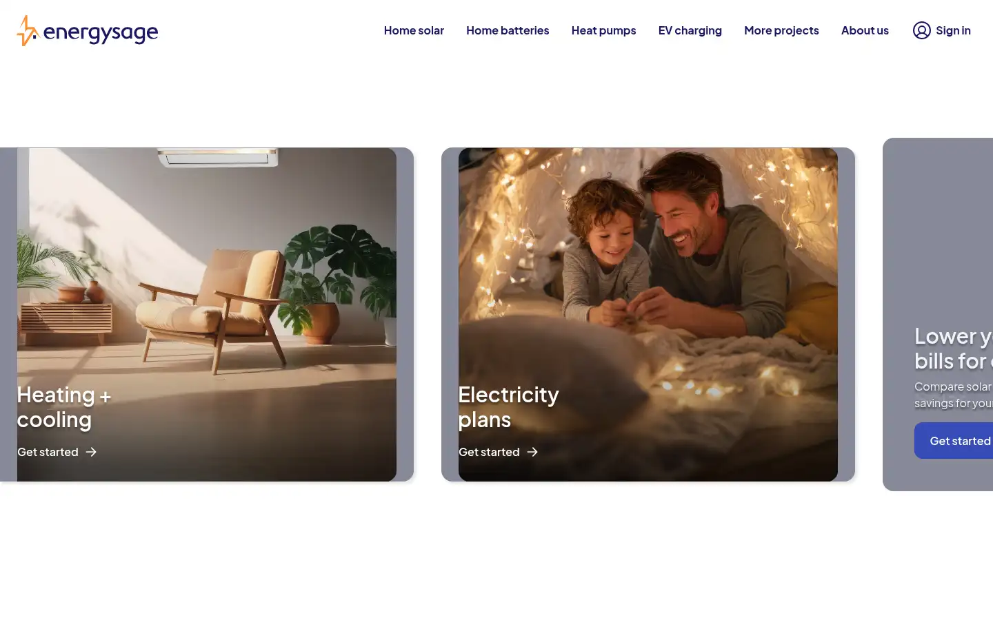 Screenshot of energysage.com