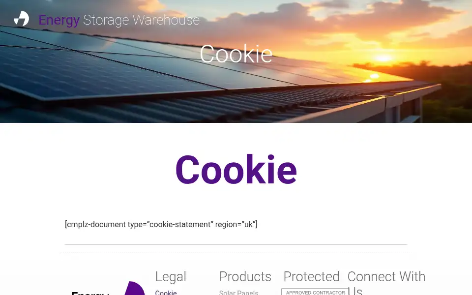 Screenshot of energystoragewarehouse.co.uk