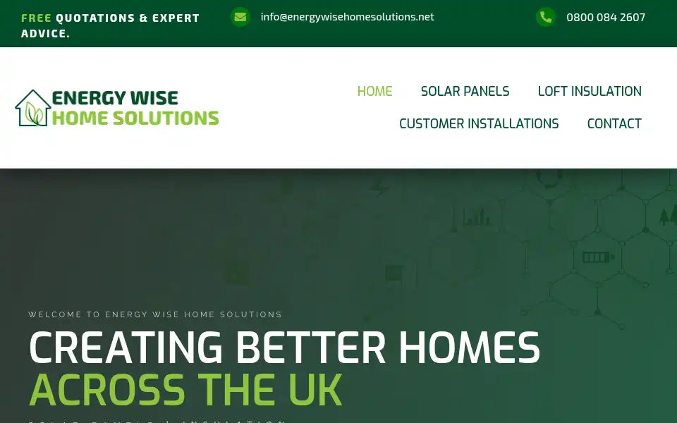 Screenshot of energywisehomesolutions.net