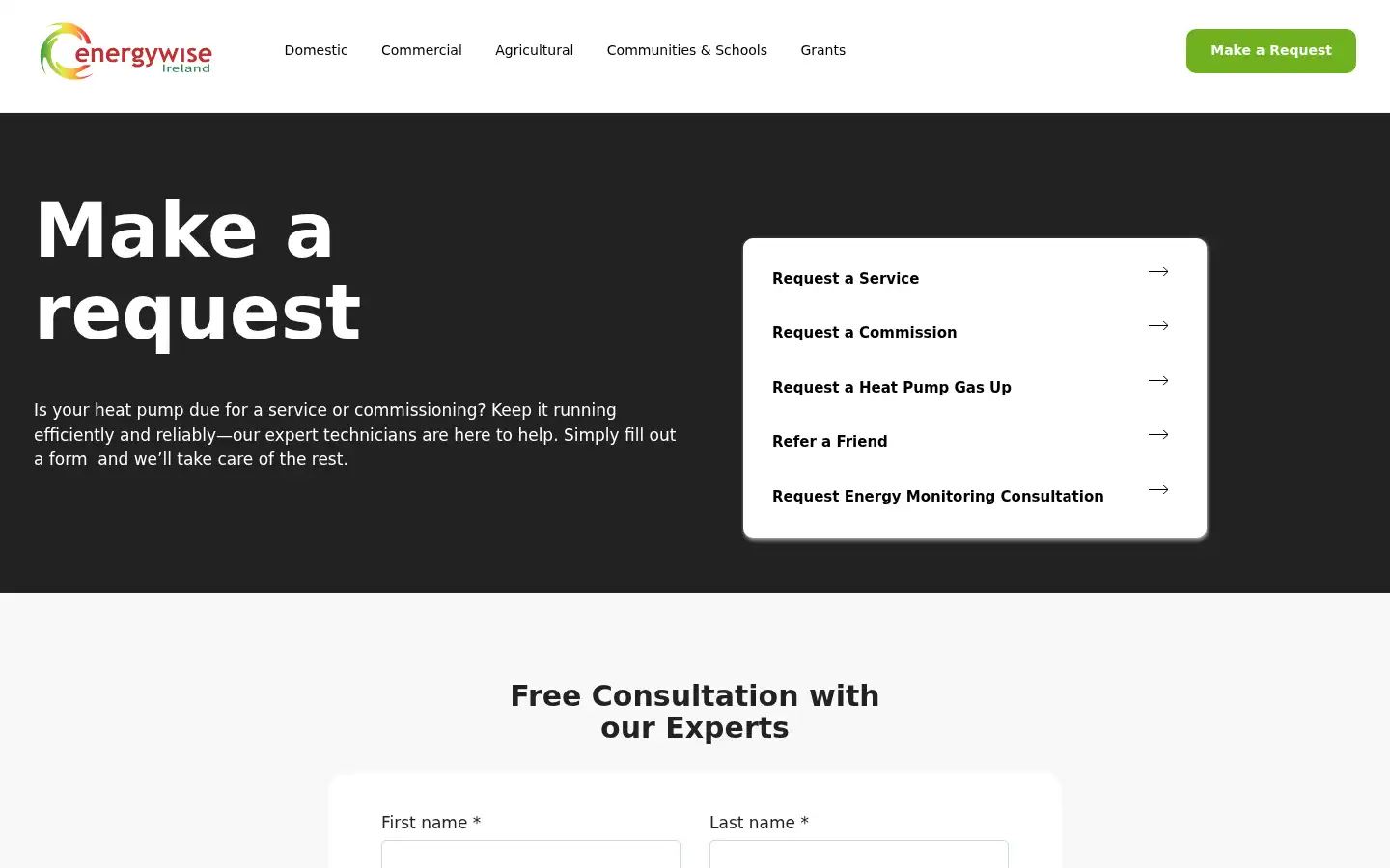 Screenshot of energywiseireland.ie