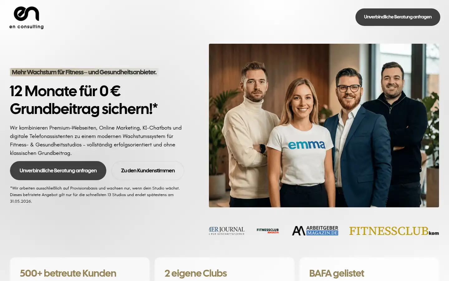 Screenshot of enfitnessmarketing.com
