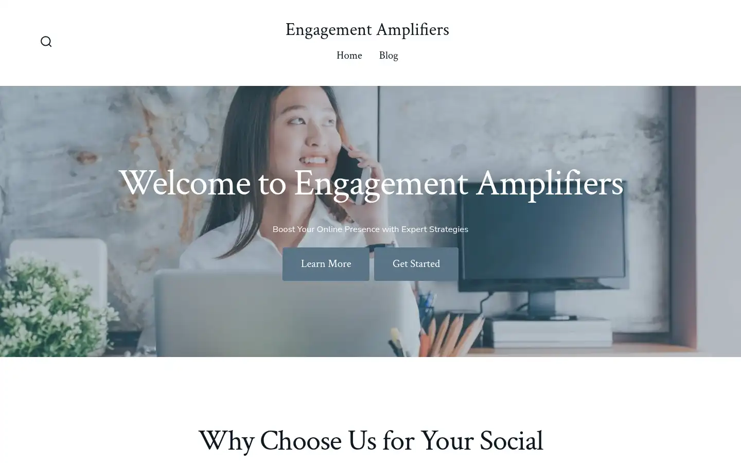 Screenshot of engagementamplifiers.com