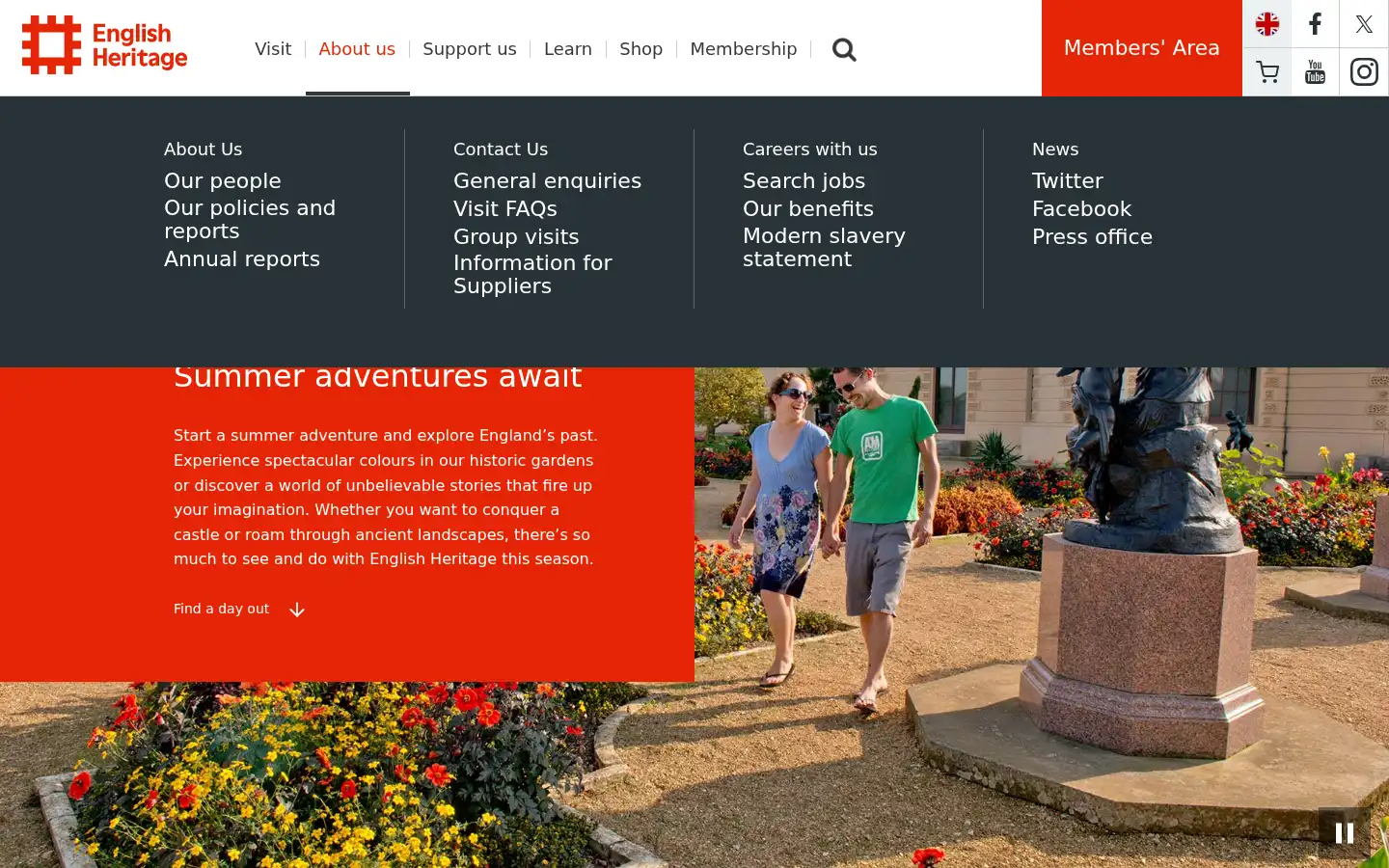Screenshot of english-heritage.org.uk