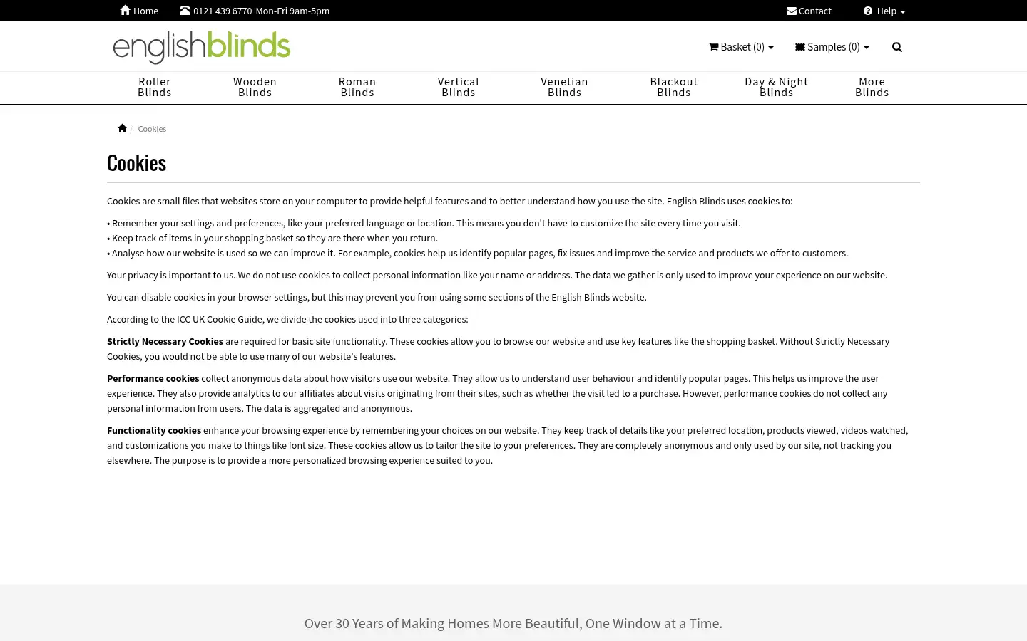 Screenshot of englishblinds.co.uk