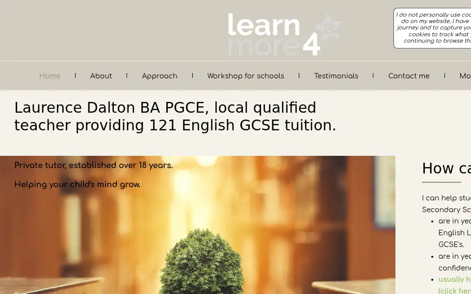 Screenshot of englishgcsetutor.co.uk