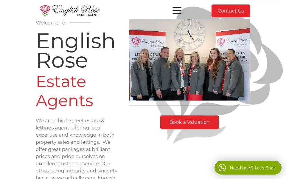 Screenshot of englishroseestateagents.co.uk