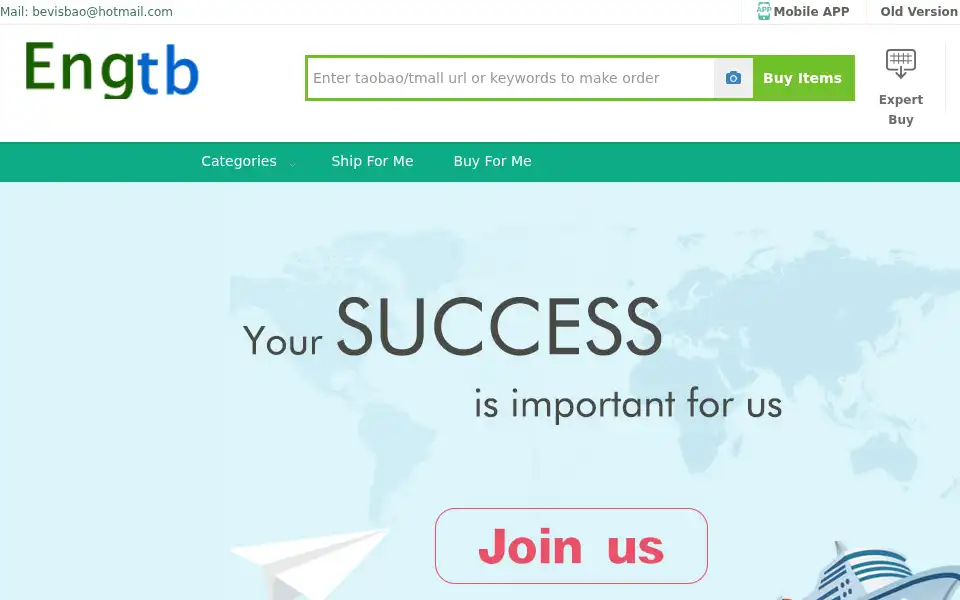 Screenshot of engtaobao.com