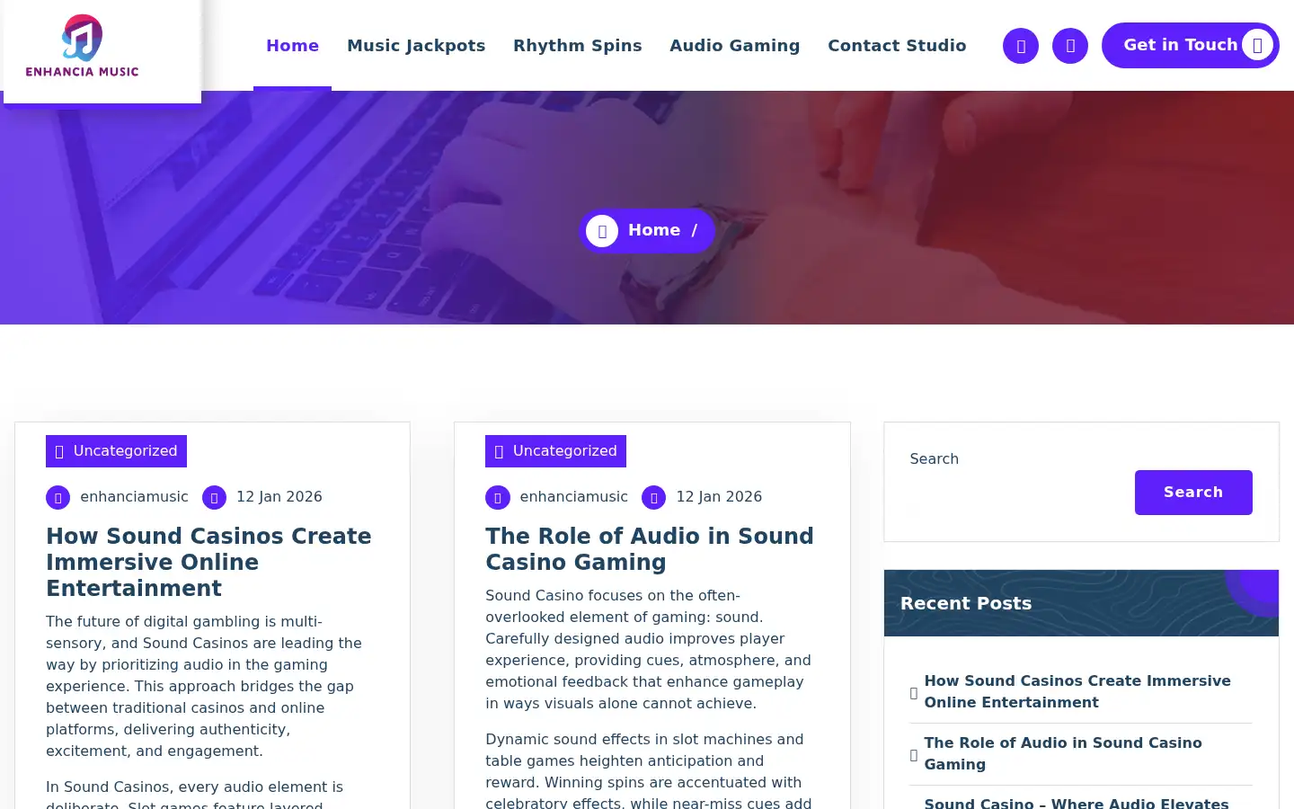 Screenshot of enhancia-music.com