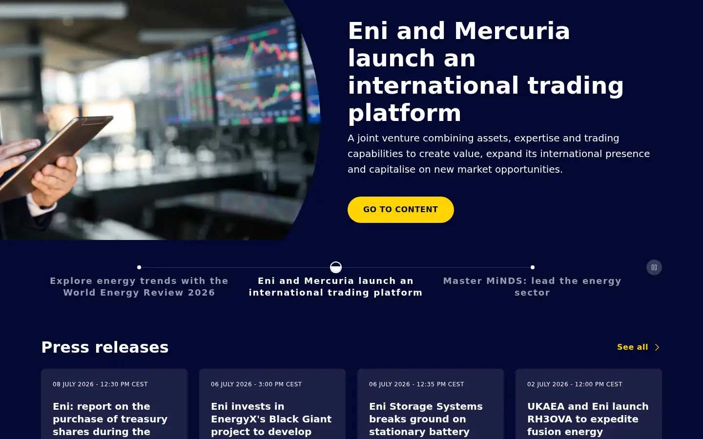 Screenshot of eni.com