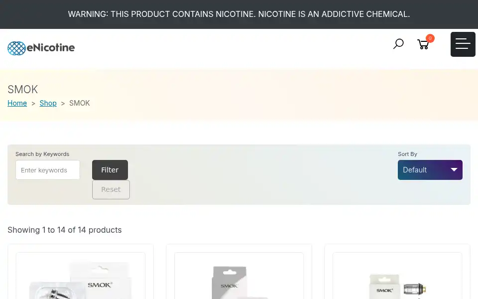 Screenshot of enicotine.com
