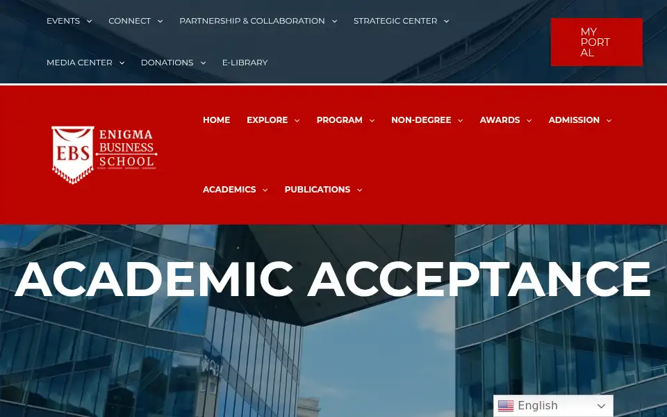 Screenshot of enigmabusinessschool.id