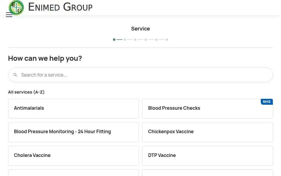 Screenshot of enimed.co.uk