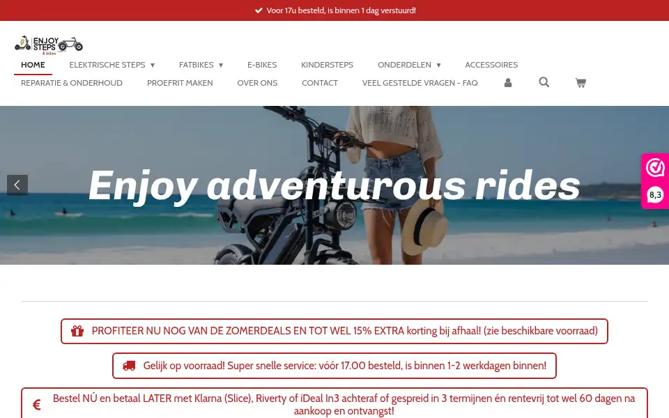 Screenshot of enjoysteps.nl