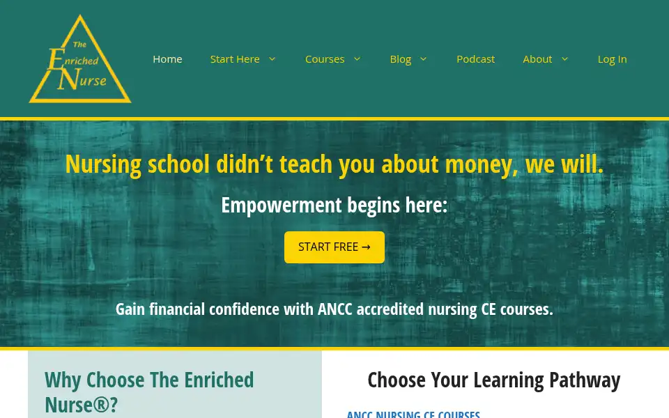 Screenshot of enrichednurse.com