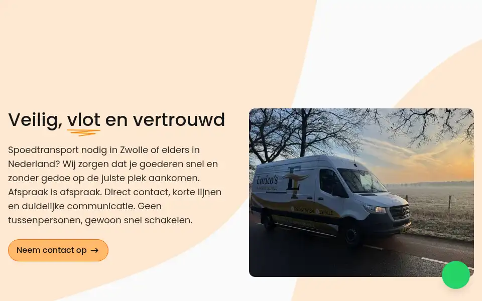 Screenshot of enricos-transportservice.nl