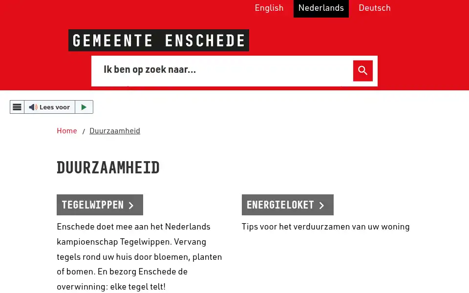 Screenshot of enschede.nl