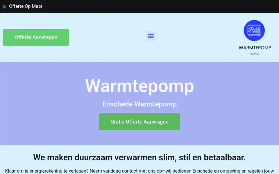 Screenshot of enschedewarmtepomp.com
